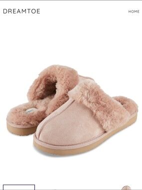 Dreamtoe Women's Vegan Leather EVA Scuff Slipper in Blush Pink Size 8 - New